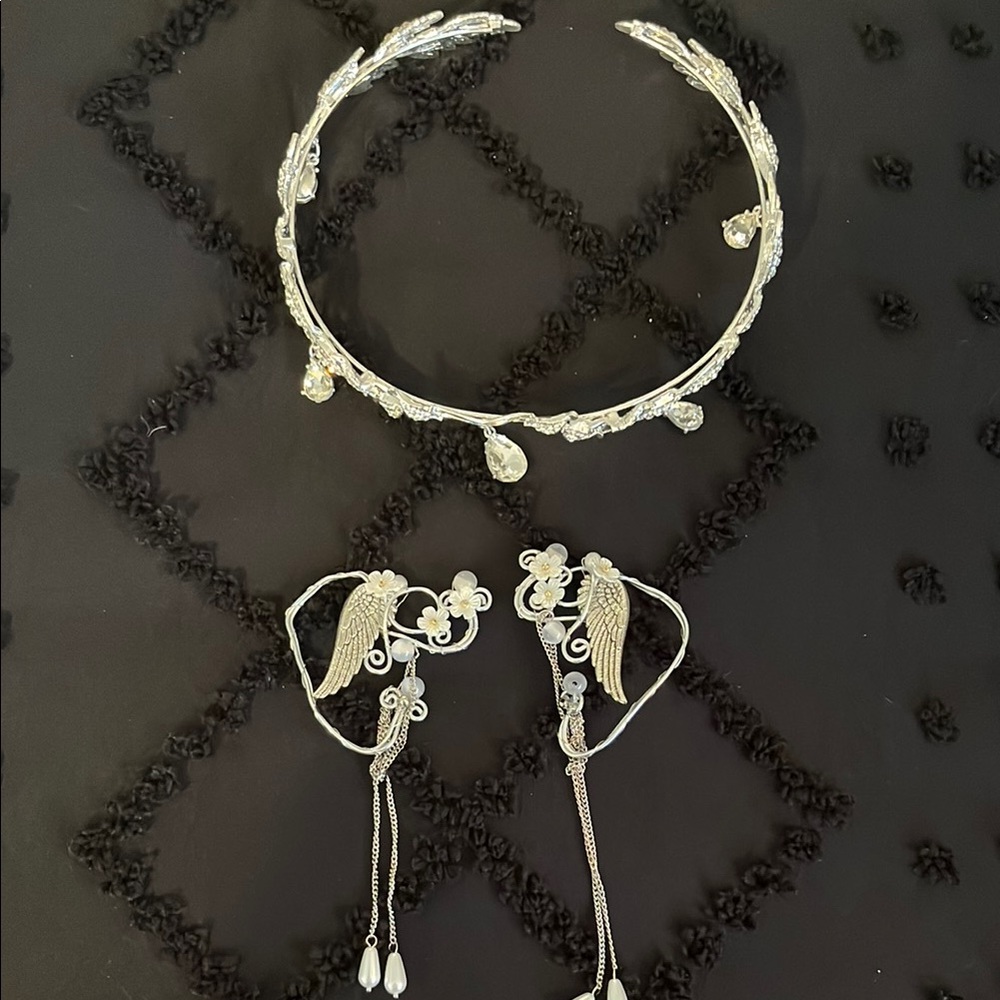 Jeweled Crown and Ear Cuffs